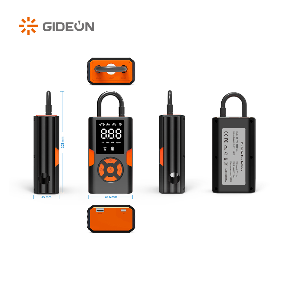 GD-PT01-5000mAh Inflateur de pneu portable pour les pneus de voiture, les balles