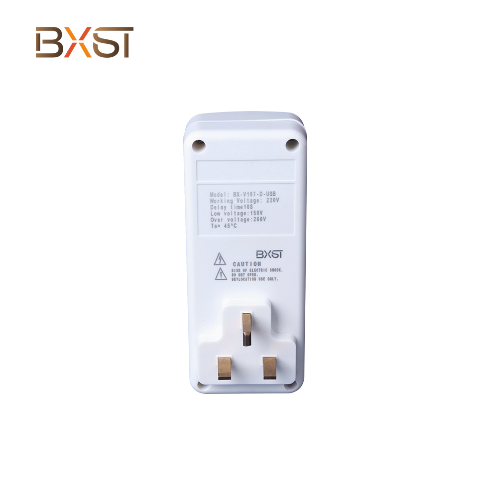 BXST TV Guard UK Branche Protecteur de tension automatique avec USB V187-D-USB